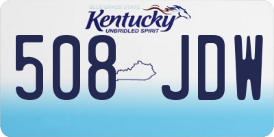 KY license plate 508JDW