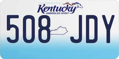 KY license plate 508JDY