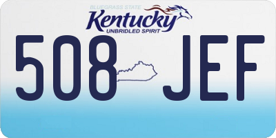 KY license plate 508JEF