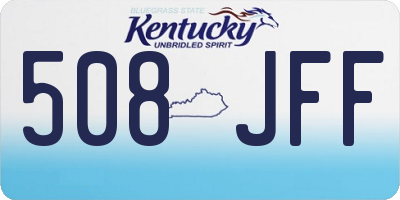 KY license plate 508JFF