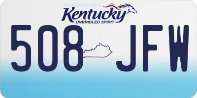 KY license plate 508JFW