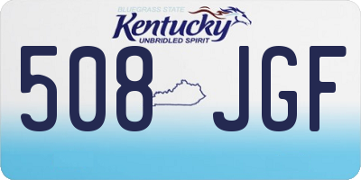 KY license plate 508JGF