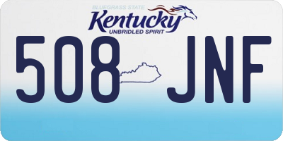 KY license plate 508JNF