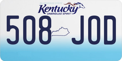 KY license plate 508JOD