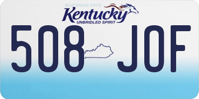KY license plate 508JOF