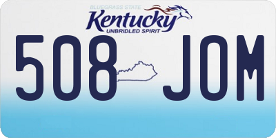 KY license plate 508JOM