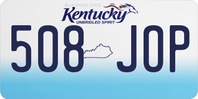 KY license plate 508JOP