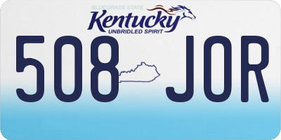 KY license plate 508JOR