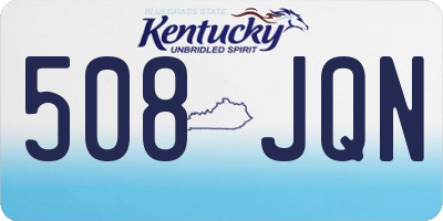 KY license plate 508JQN