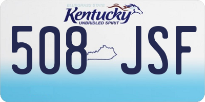KY license plate 508JSF
