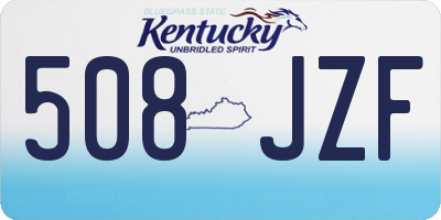 KY license plate 508JZF