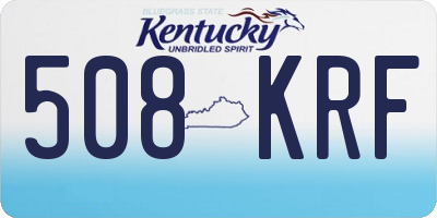 KY license plate 508KRF