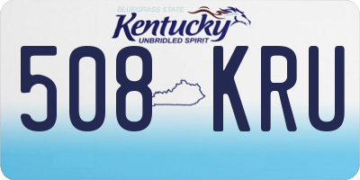 KY license plate 508KRU