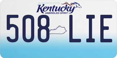 KY license plate 508LIE