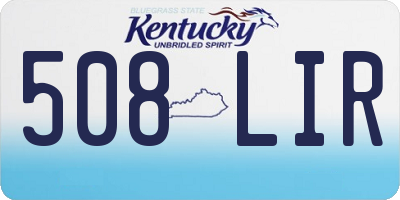 KY license plate 508LIR