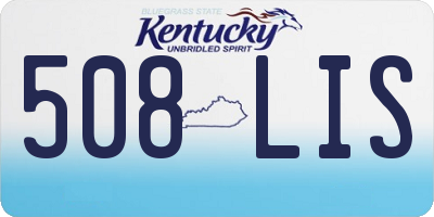 KY license plate 508LIS