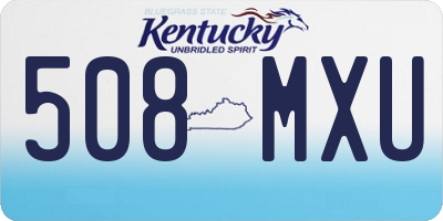 KY license plate 508MXU