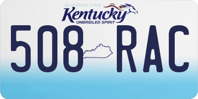 KY license plate 508RAC
