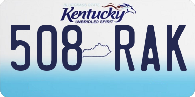 KY license plate 508RAK