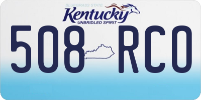 KY license plate 508RCO