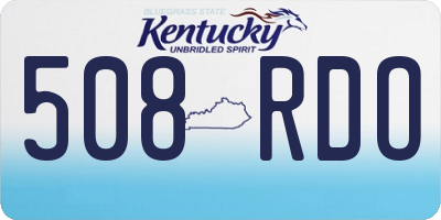 KY license plate 508RDO