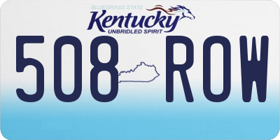 KY license plate 508ROW