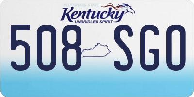 KY license plate 508SGO