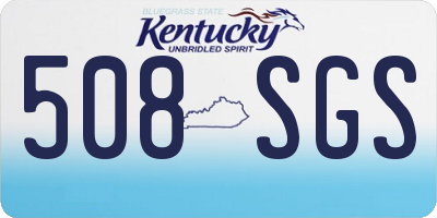 KY license plate 508SGS