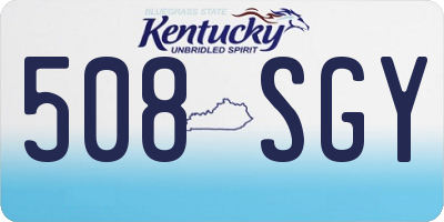 KY license plate 508SGY