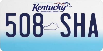 KY license plate 508SHA