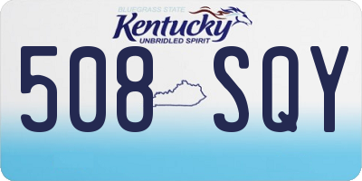 KY license plate 508SQY