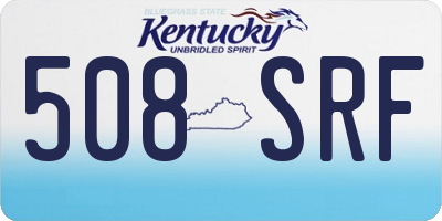 KY license plate 508SRF
