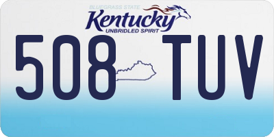KY license plate 508TUV