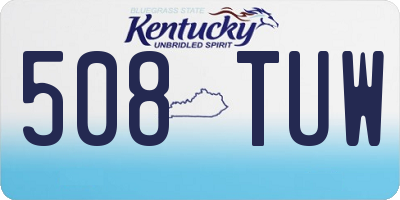 KY license plate 508TUW