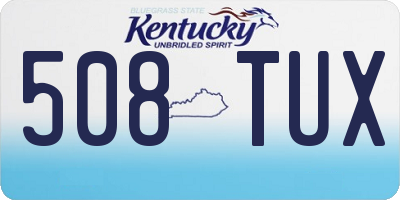 KY license plate 508TUX