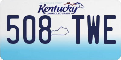KY license plate 508TWE