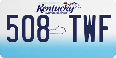 KY license plate 508TWF