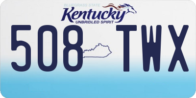 KY license plate 508TWX