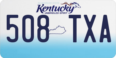 KY license plate 508TXA