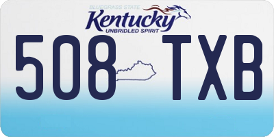 KY license plate 508TXB