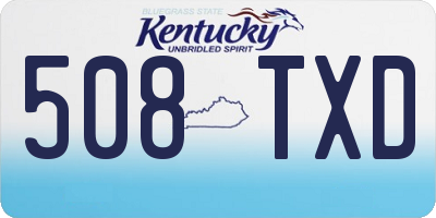 KY license plate 508TXD