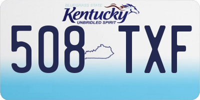 KY license plate 508TXF