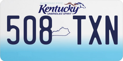 KY license plate 508TXN