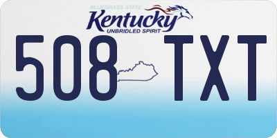KY license plate 508TXT