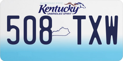 KY license plate 508TXW