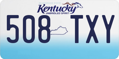 KY license plate 508TXY