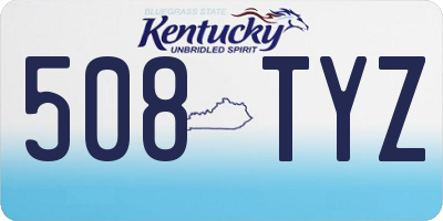 KY license plate 508TYZ