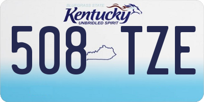 KY license plate 508TZE