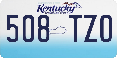 KY license plate 508TZO