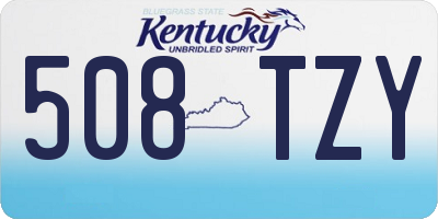 KY license plate 508TZY